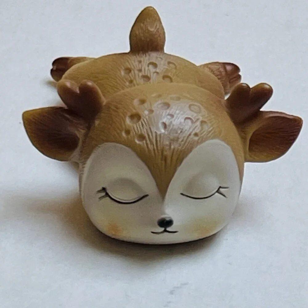 Figurines Decor Miniature Animal Ornaments Toy Sleeping Fawn